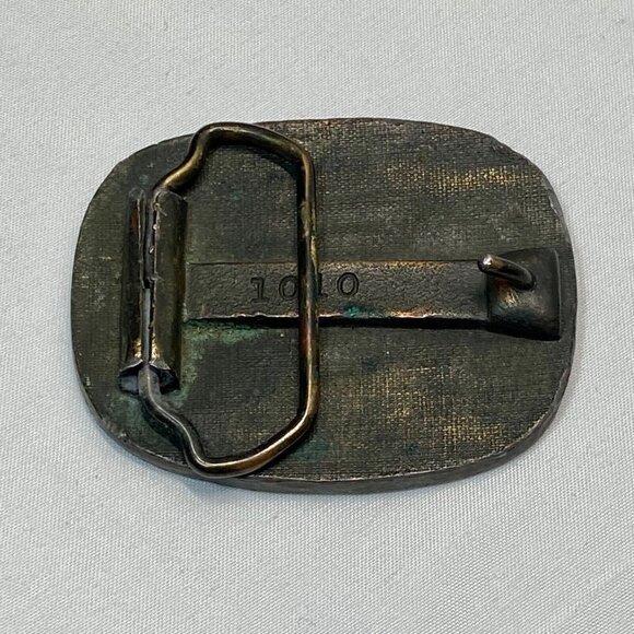 Belt Buckle Copper Brass Toned Japanese Maple Tree Leafs Design VTG Marked 1010 - Picture 6 of 12